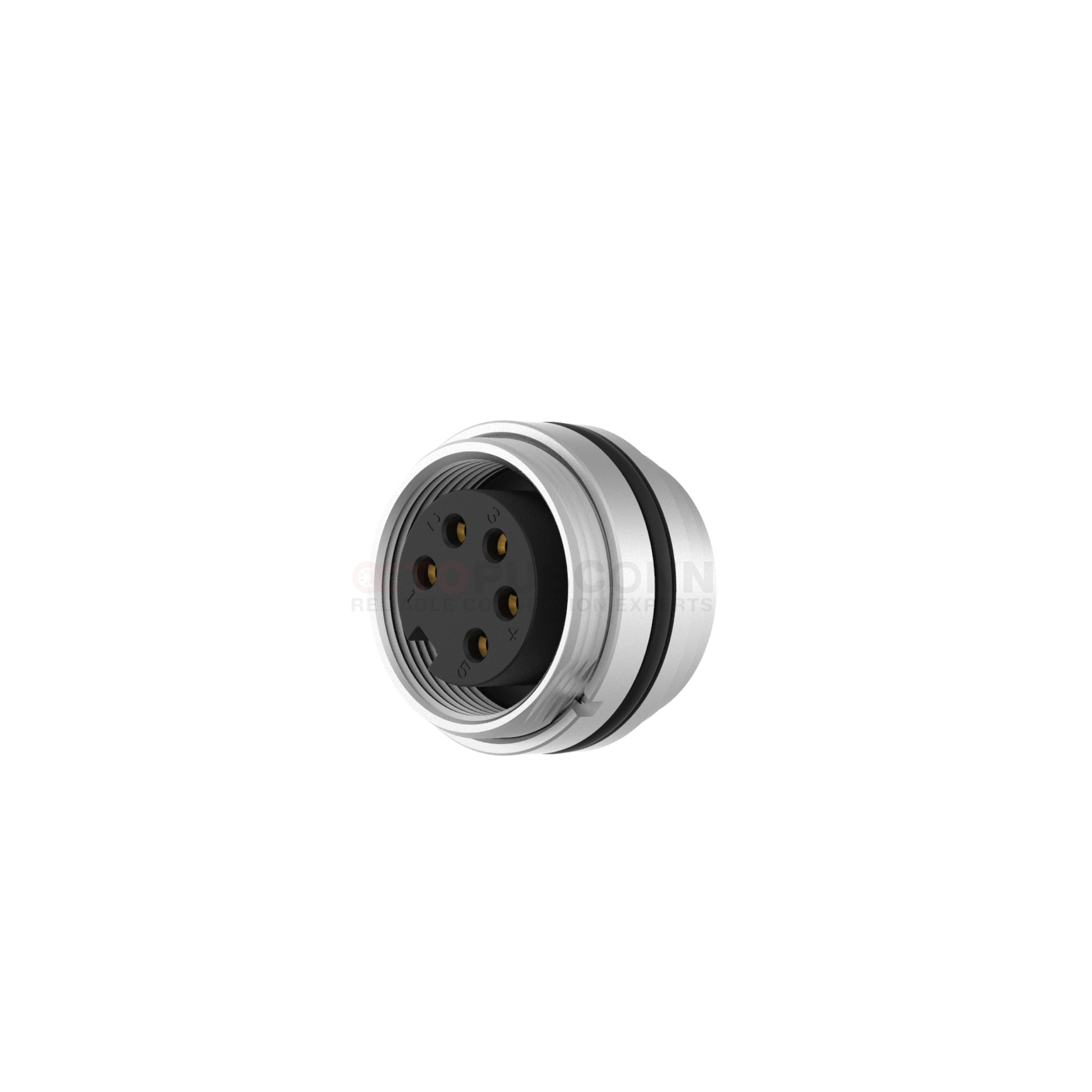 M16 circular connector, rear - mounted 2 - 24PIN female end PCB ...