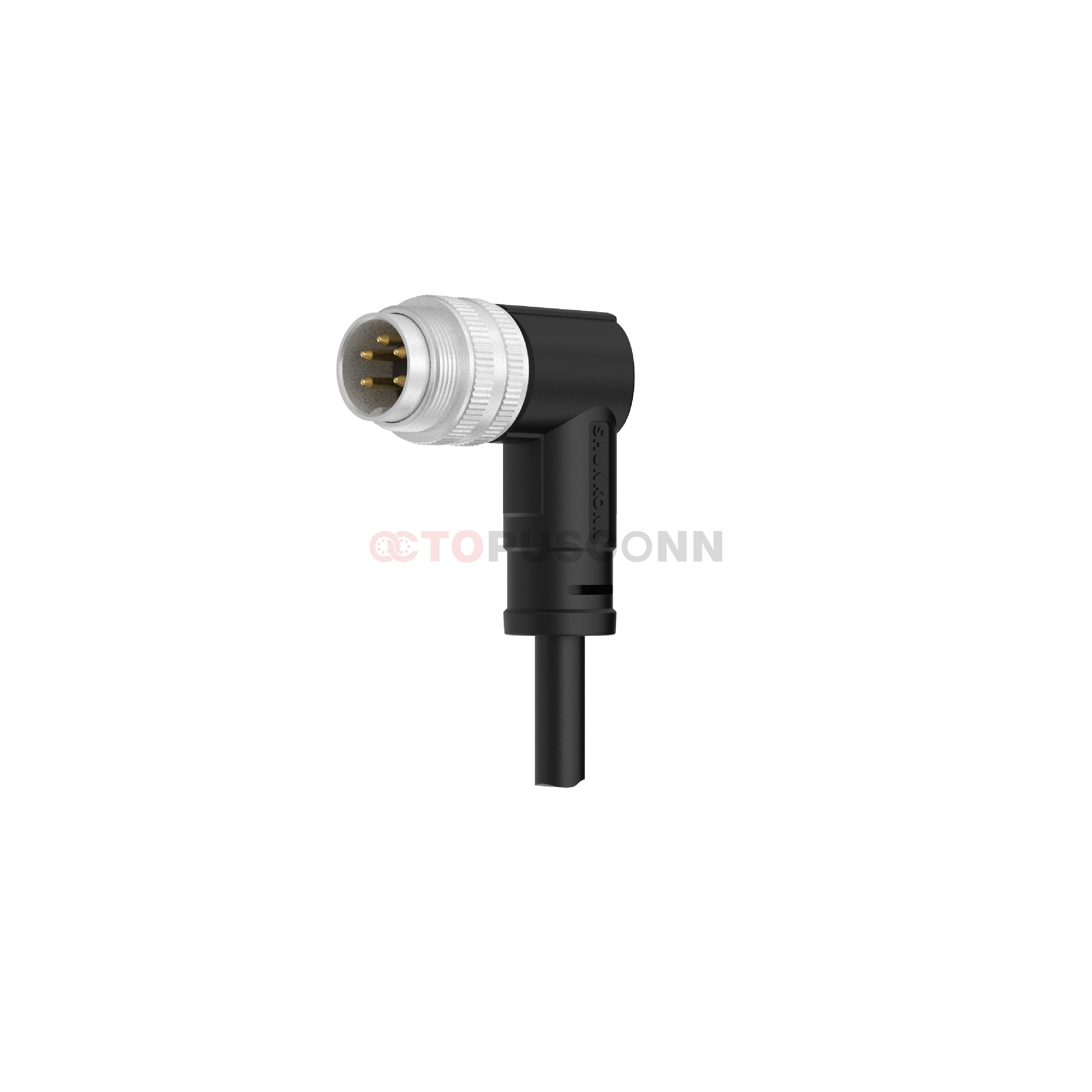 M16 Connection Line With 90-Degree Bent Feet Rubber-Coated Molded Type 2-24PIN Male Connector For Soldering