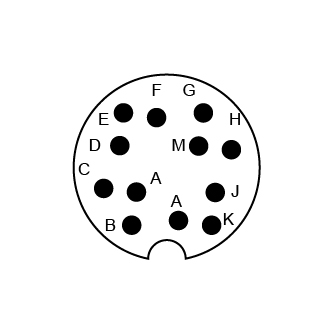 M16 圆形连接器公端 12芯