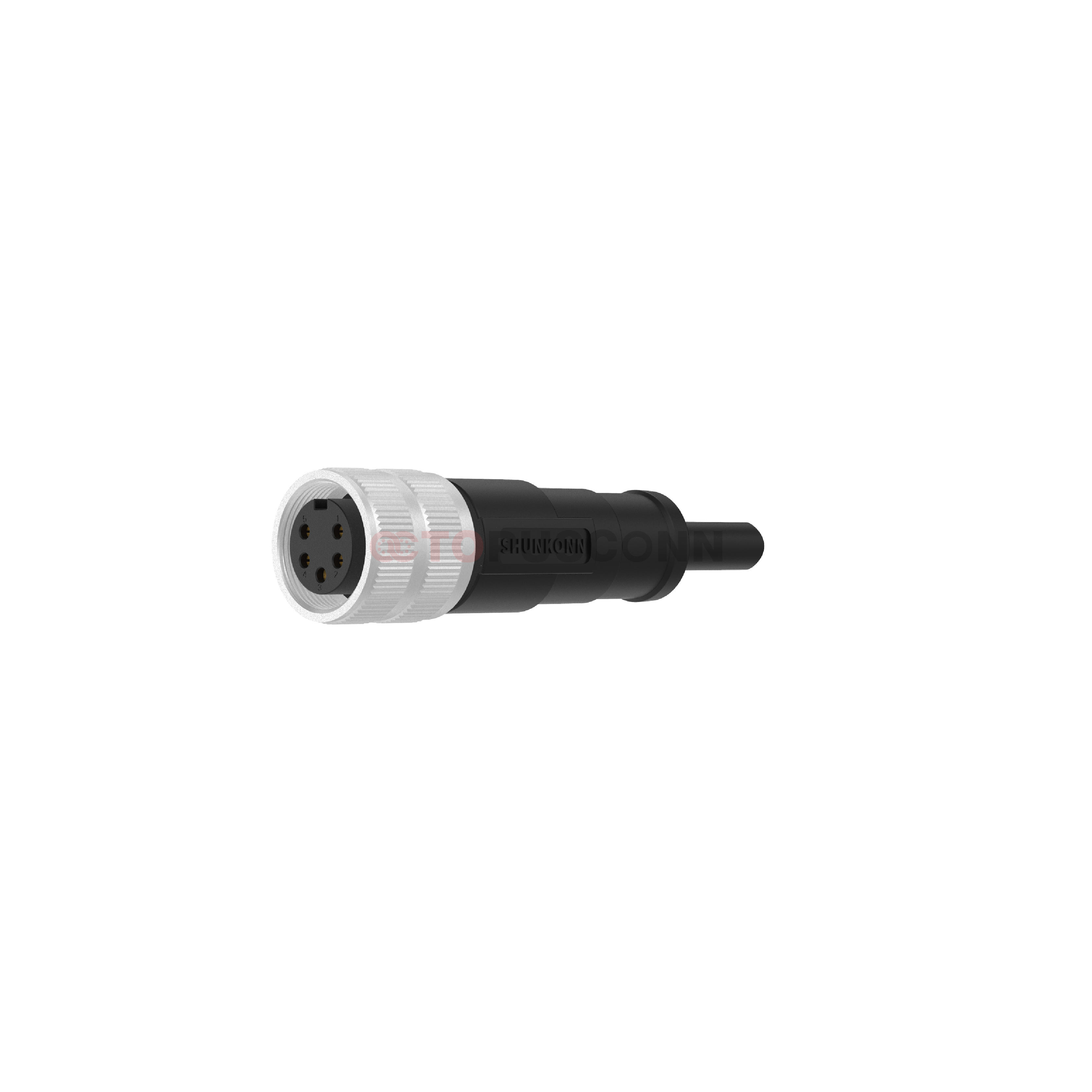 M16 Connection Line Upright Rubber-Coated Molded 2-24PIN Female Connector For Soldering